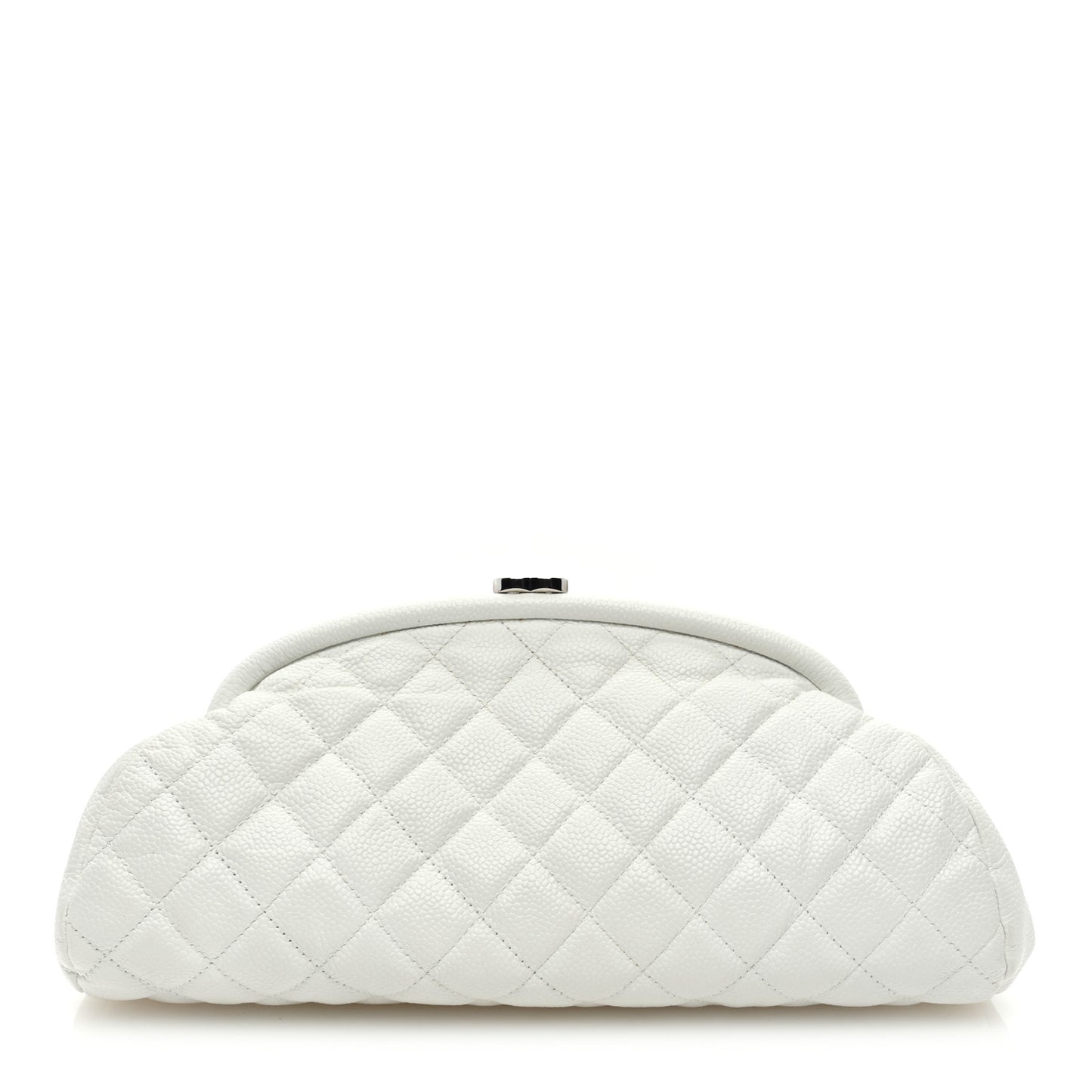 Caviar Quilted Timeless Clutch White