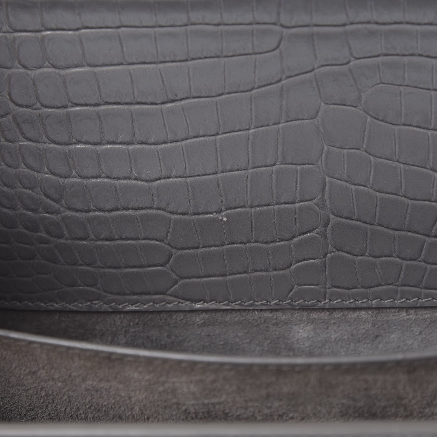 Saint Laurent Calfskin Crocodile Embossed Medium Monogram Sunset Fog 11 of 11