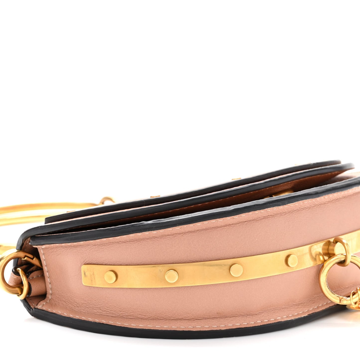 Calfskin Small Nile Bracelet Minaudiere Bag Biscotti Beige