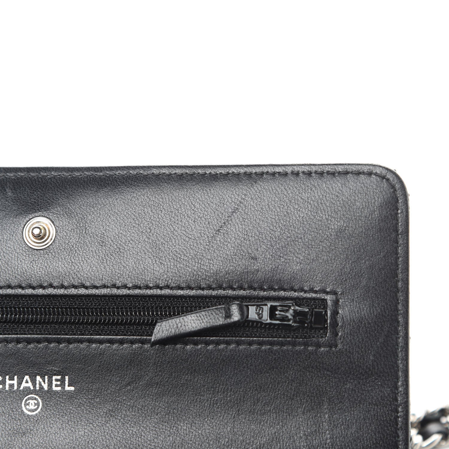 Chanel Lambskin Quilted Wallet On Chain WOC Black 14 of 15