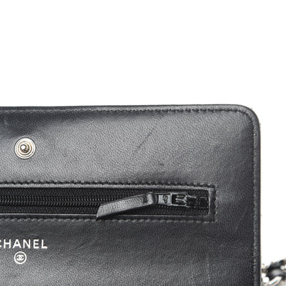 Chanel Lambskin Quilted Wallet On Chain WOC Black 14 of 15