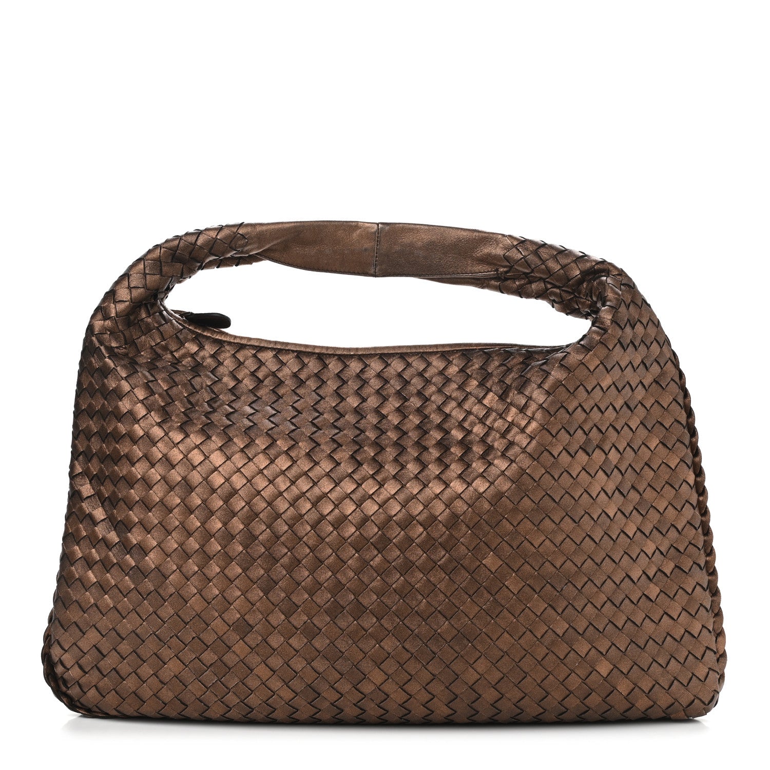 Bottega Veneta Metallic Nappa Intrecciato Large Veneta Hobo Copper 1 of 11
