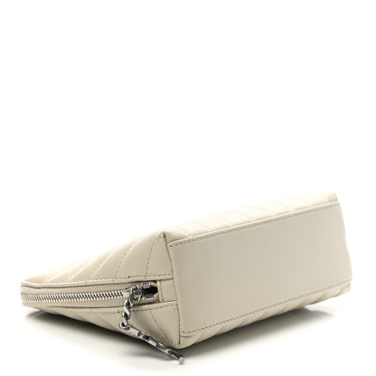 Saint Laurent Lambskin Matelasse Cosmetic Case Ivory 4 of 8