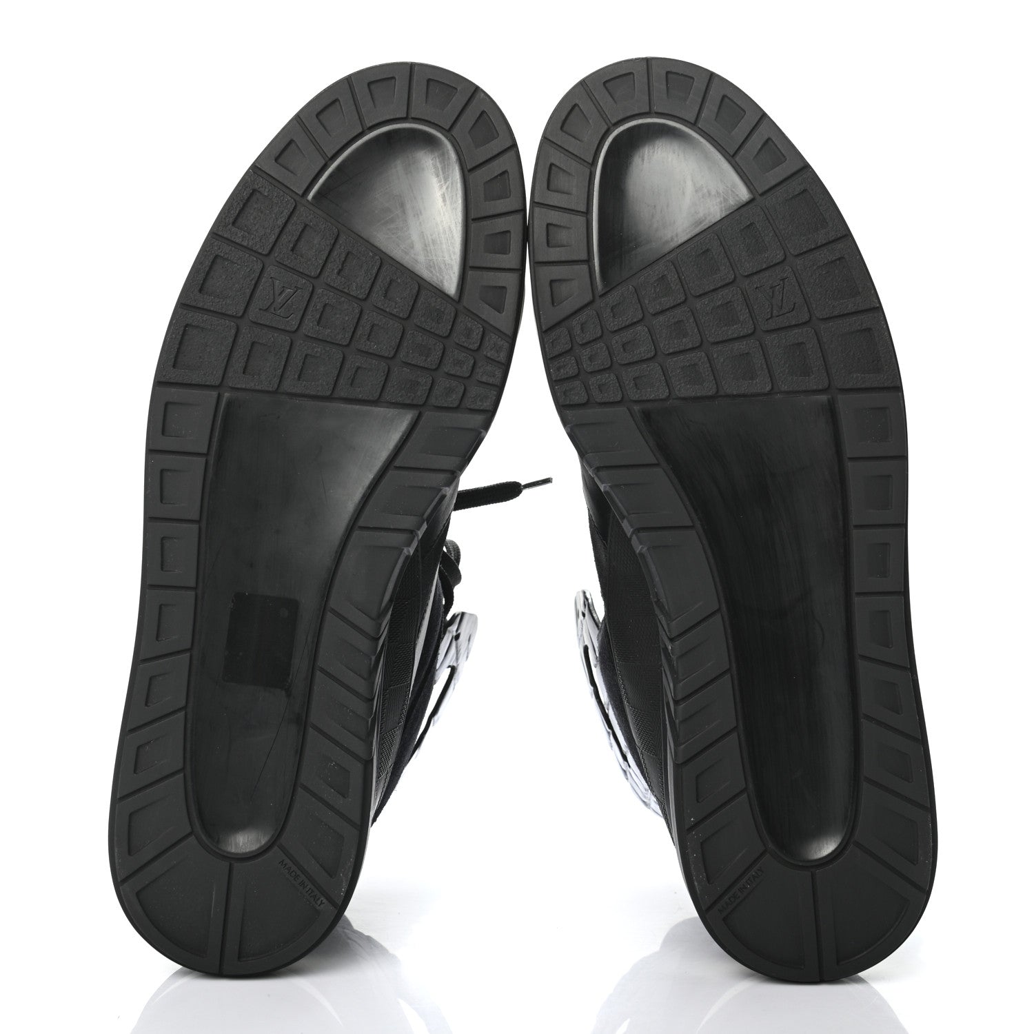 Louis Vuitton Suede Calfskin Crocodile Embossed Damier Graphite Mens Kick Off High Top Sneakers 9.5 Black 5 of 8