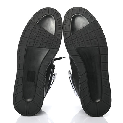 Louis Vuitton Suede Calfskin Crocodile Embossed Damier Graphite Mens Kick Off High Top Sneakers 9.5 Black 5 of 8
