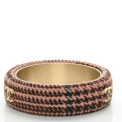 Chanel Tweed CC Wide Bangle M Pink 3 of 4