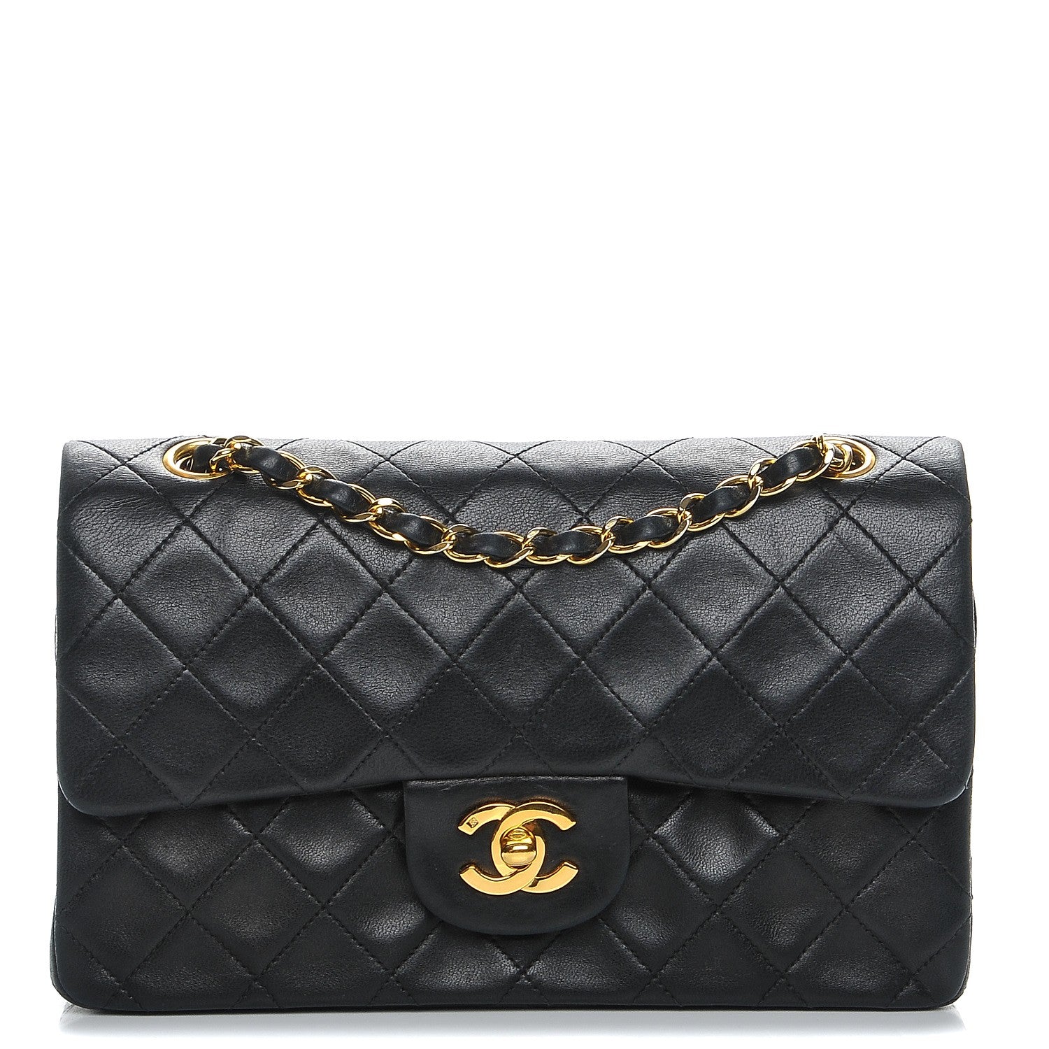 Chanel Lambskin Quilted Small Double Flap Black 1 of 9
