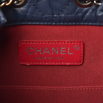 Chanel Aged Calfskin Quilted Small Gabrielle Backpack Blue Black 6 of 10