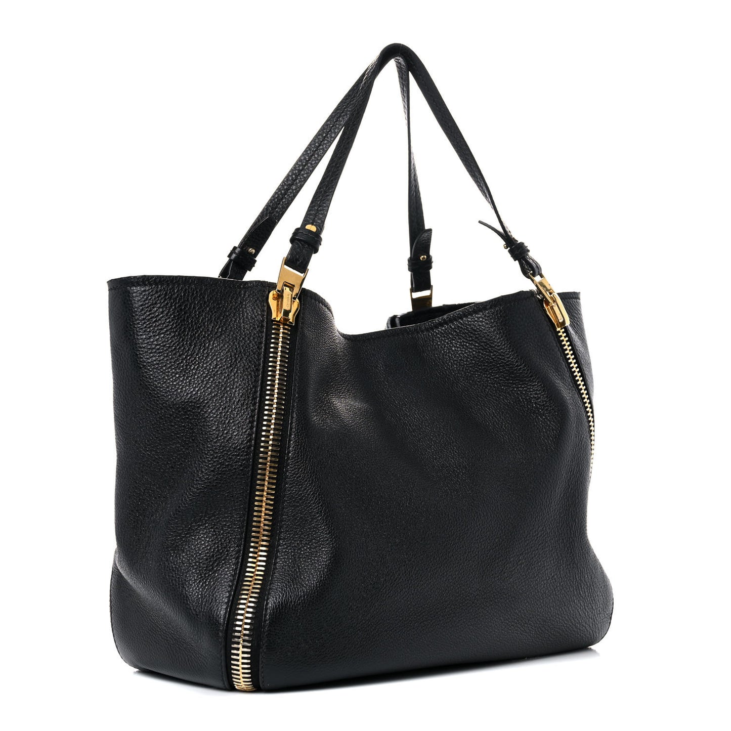 Grained Calfskin Sedgwick Medium Zipper Tote Black