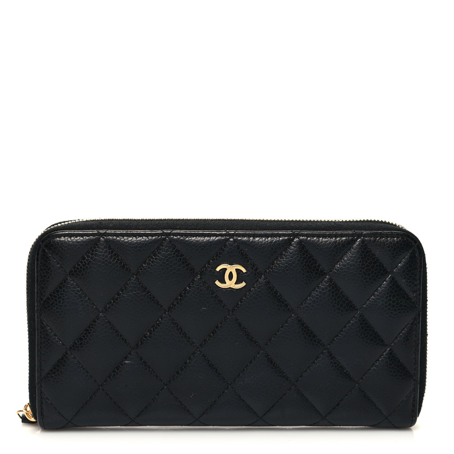 Chanel Caviar Quilted Large Gusset Zip Around Wallet Black 1 of 13