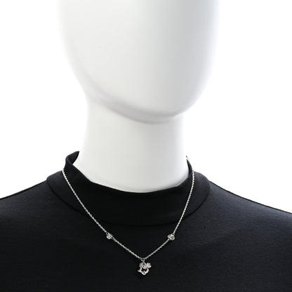 Christian Dior Crystal Flower Necklace Silver Pink 2 of 8