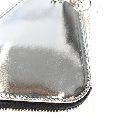 Prada Spazzolato Mini Triangle Chain Crossbody Pouch Argento 7 of 8