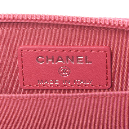 Chanel Lambskin Quilted Boy Zip Around Coin Purse Wallet Fuchsia 8 of 10