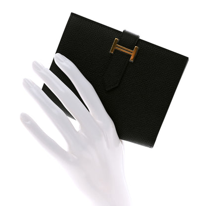 Hermes Epsom Bearn Compact Wallet Black 2 of 8