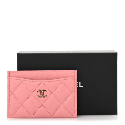 Chanel Caviar Quilted Card Holder Pink 11 of 11