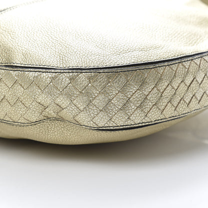 Bottega Veneta Metallic Lambskin Large City Veneta Hobo Platinum 9 of 9