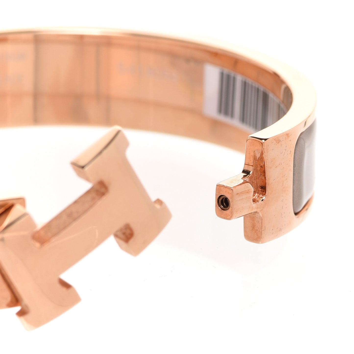 Enamel Narrow Clic Clac H Bracelet GM Marron Glace