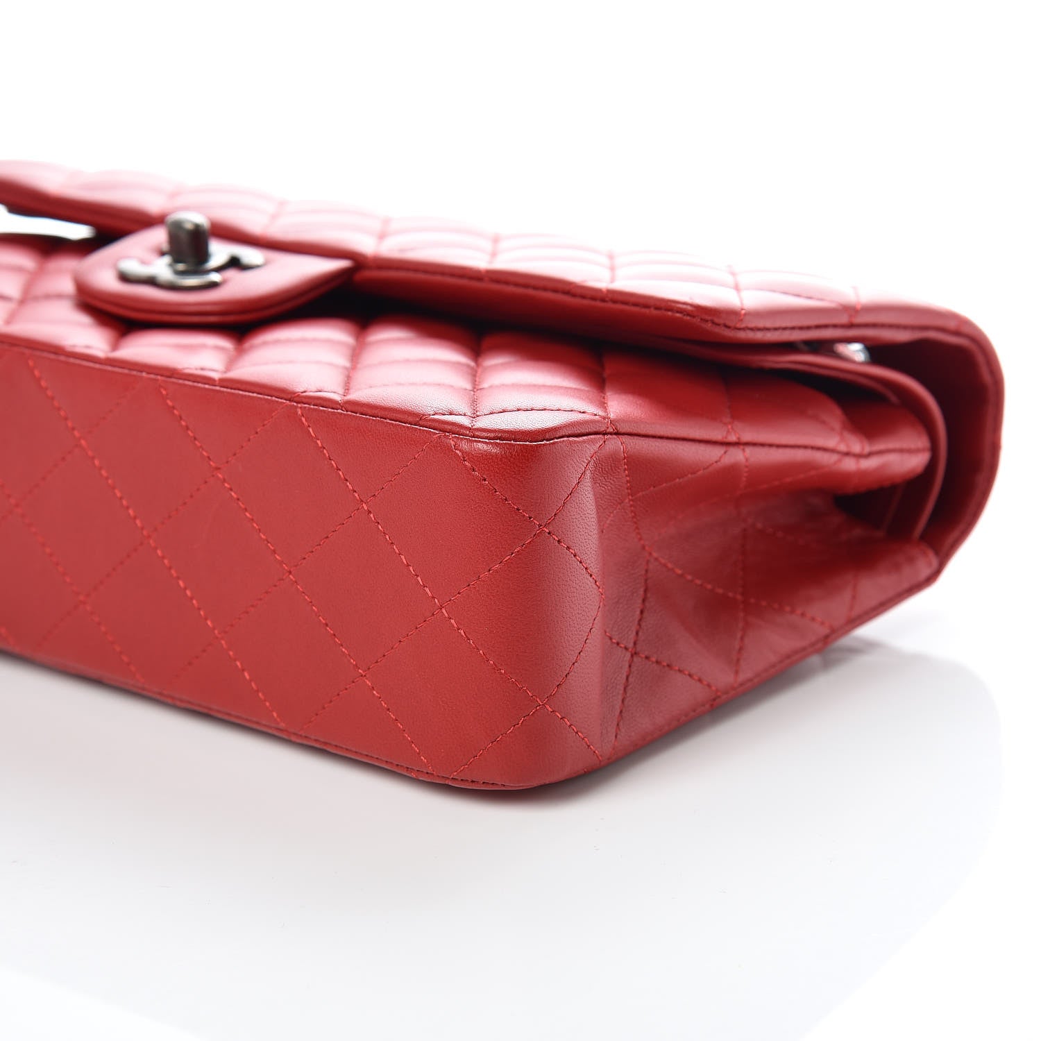 Chanel Lambskin Quilted Medium Double Flap Red 9 of 9