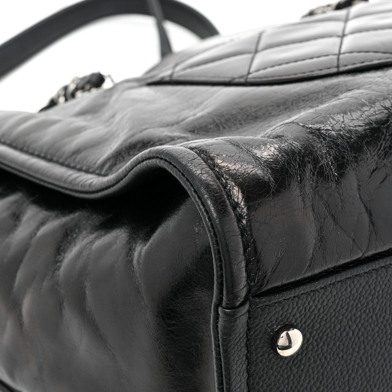 Chanel Glazed Calfskin Small Deauville Tote Black 11 of 12