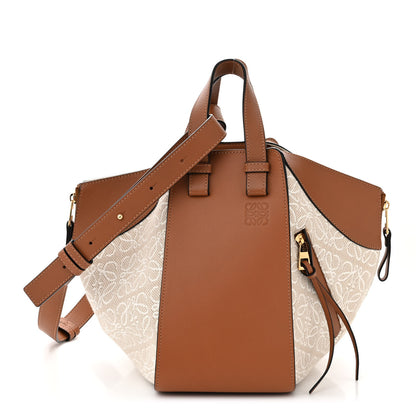 Loewe Calfskin Canvas Anagram Small Hammock Shoulder Bag Ecru Tan 1 of 11