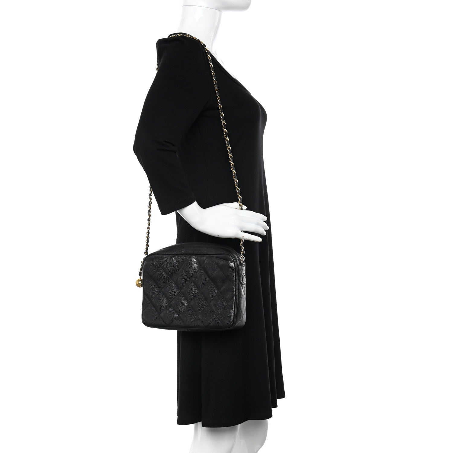 Chanel Caviar Quilted Camera Case Black 2 of 13