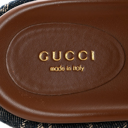 Gucci New Denim GG Monogram Angelina Platform 55mm Slide Sandals 36 Blue Tea 8 of 9