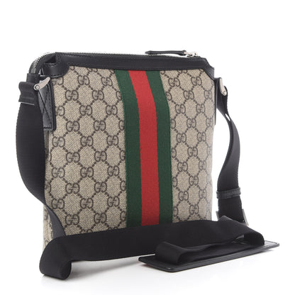 Gucci GG Supreme Monogram Web Messenger Bag Black 3 of 9