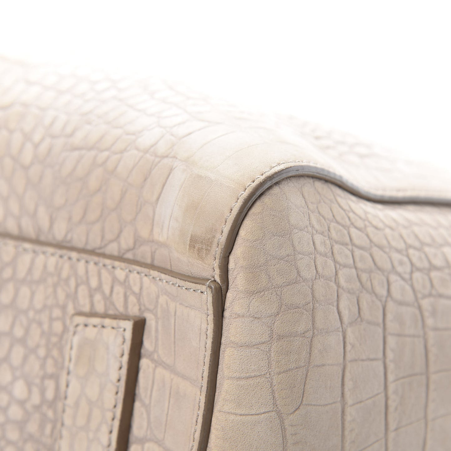 Nubuck Crocodile Embossed Medium Antigona Beige