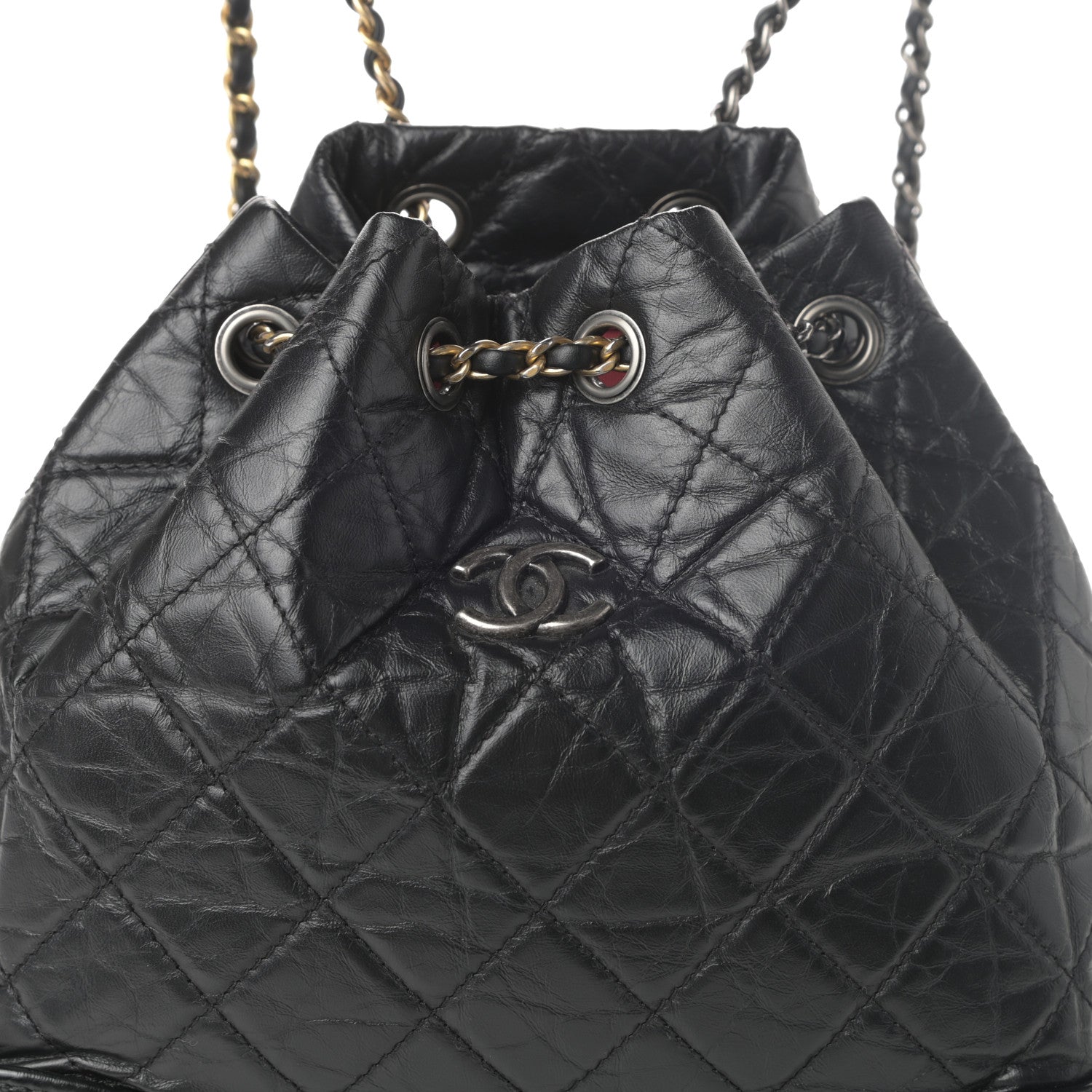 Chanel Aged Calfskin Quilted Small Gabrielle Backpack Black 8 of 11