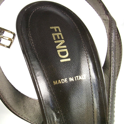 Fendi Leather Platform Heels Brown 3 of 5