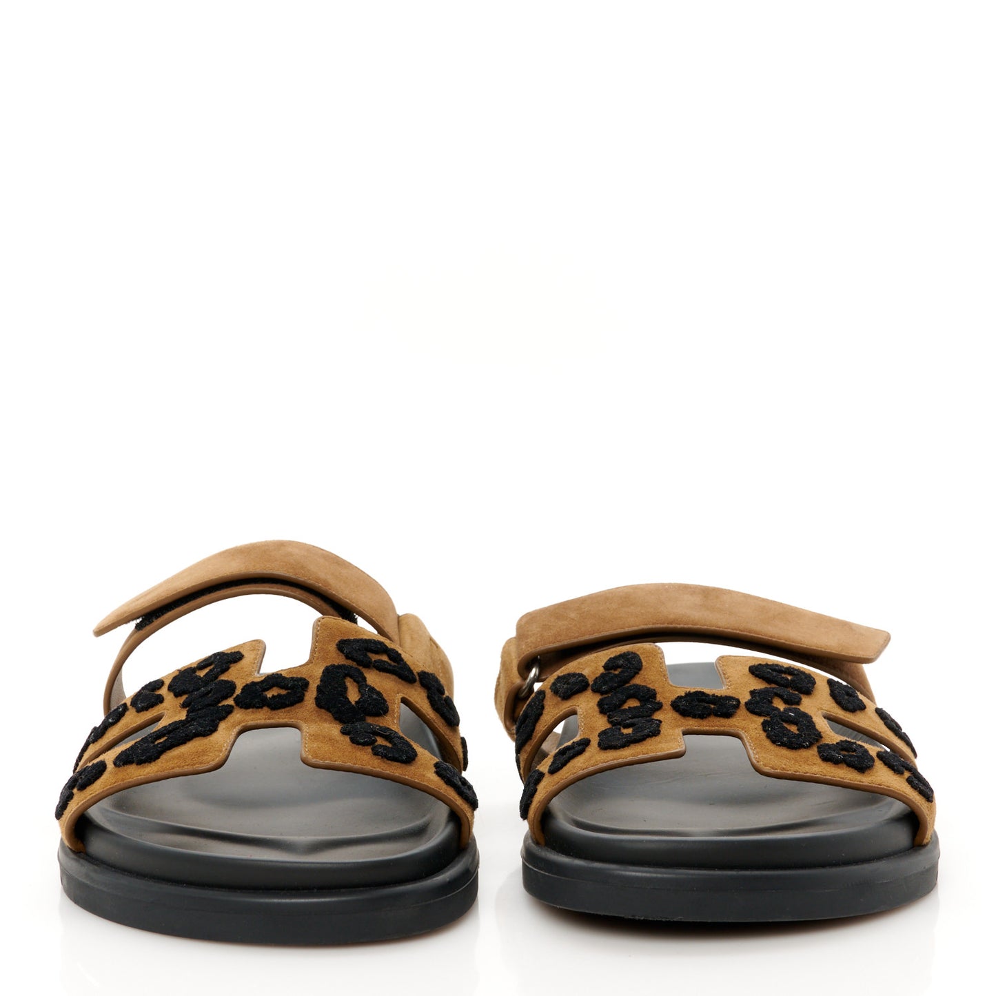 Suede Goatskin Womens Chypre Sandals 39 Brun Fume Black