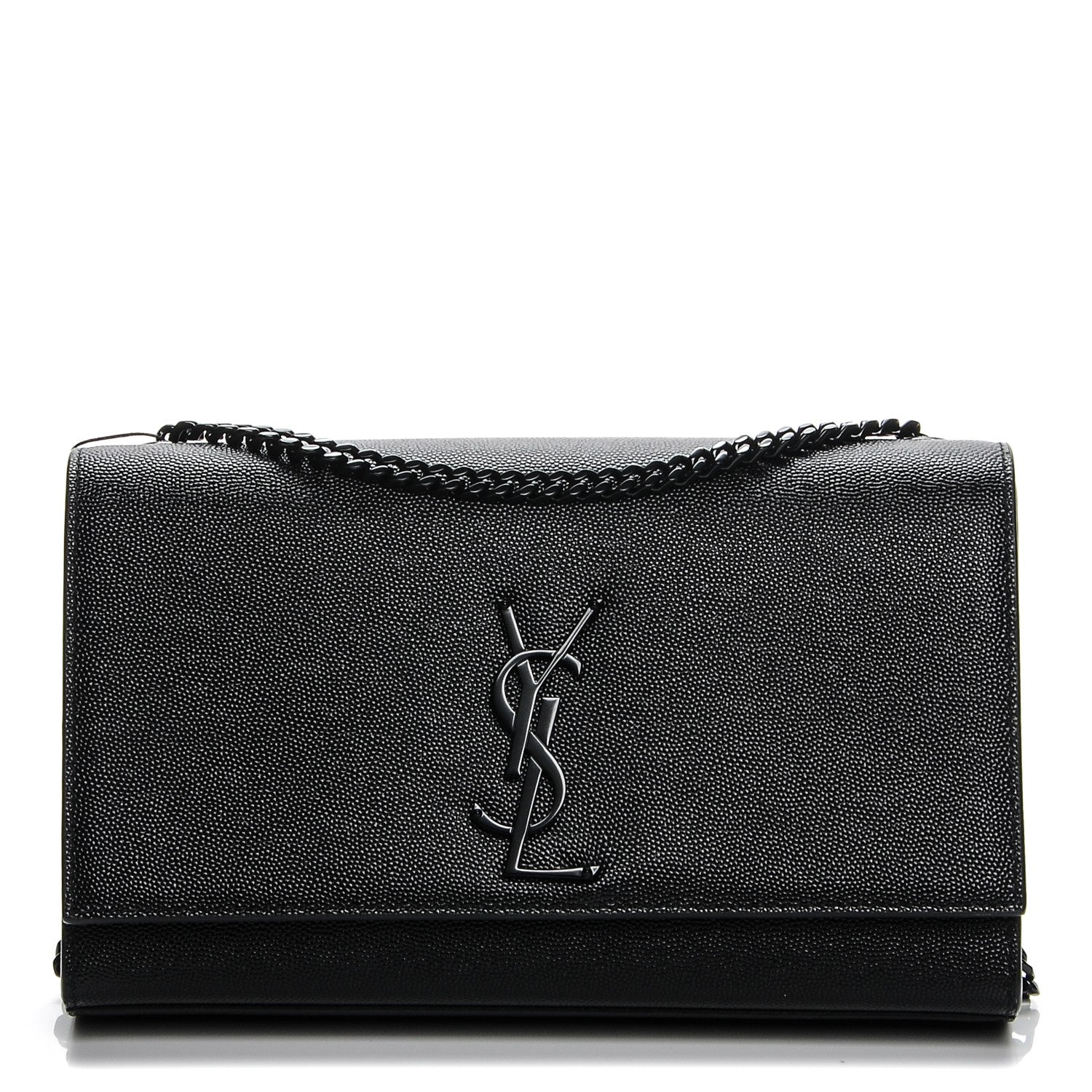 Saint Laurent Grain De Poudre Medium Classic Monogram Kate Satchel Black 1 of 6
