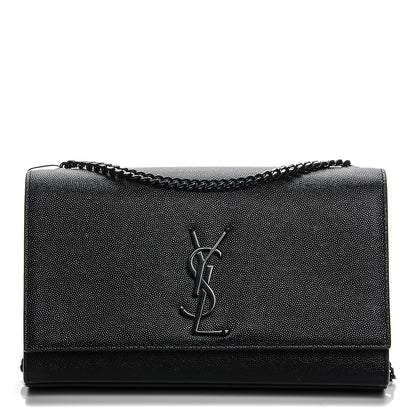 Saint Laurent Grain De Poudre Medium Classic Monogram Kate Satchel Black 1 of 6
