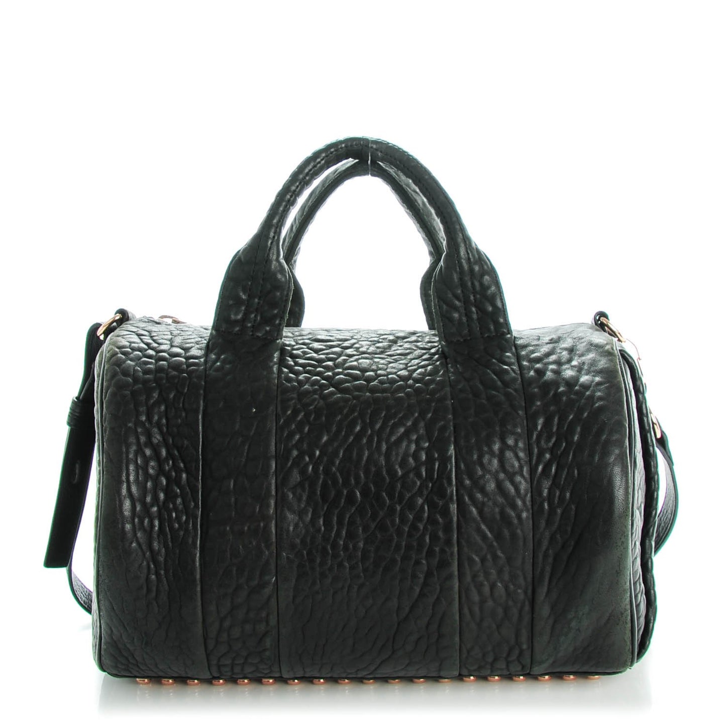 Pebbled Lambskin Rocco Black Rose Gold Hardware