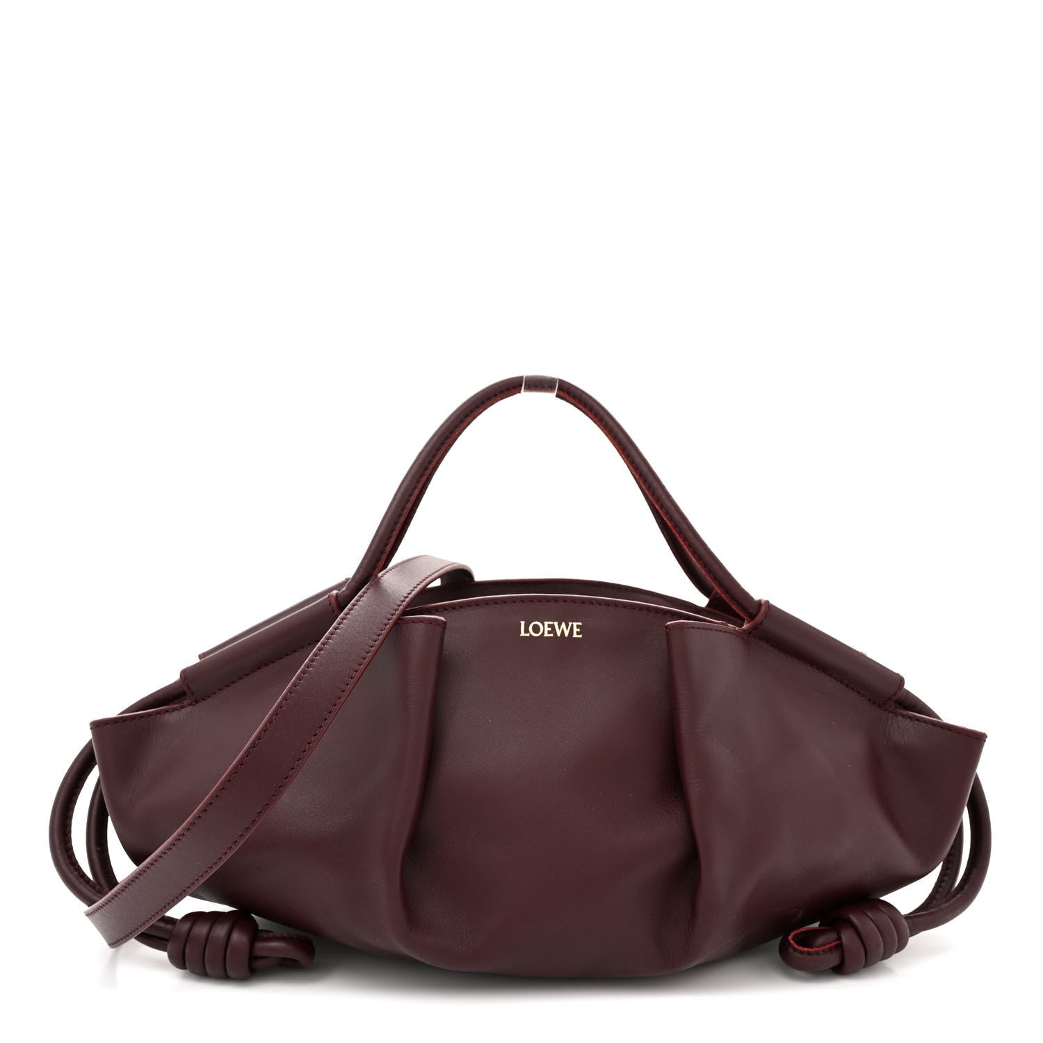 Loewe Shiny Nappa Calfskin Small Paseo Bag Burgundy 1 of 11