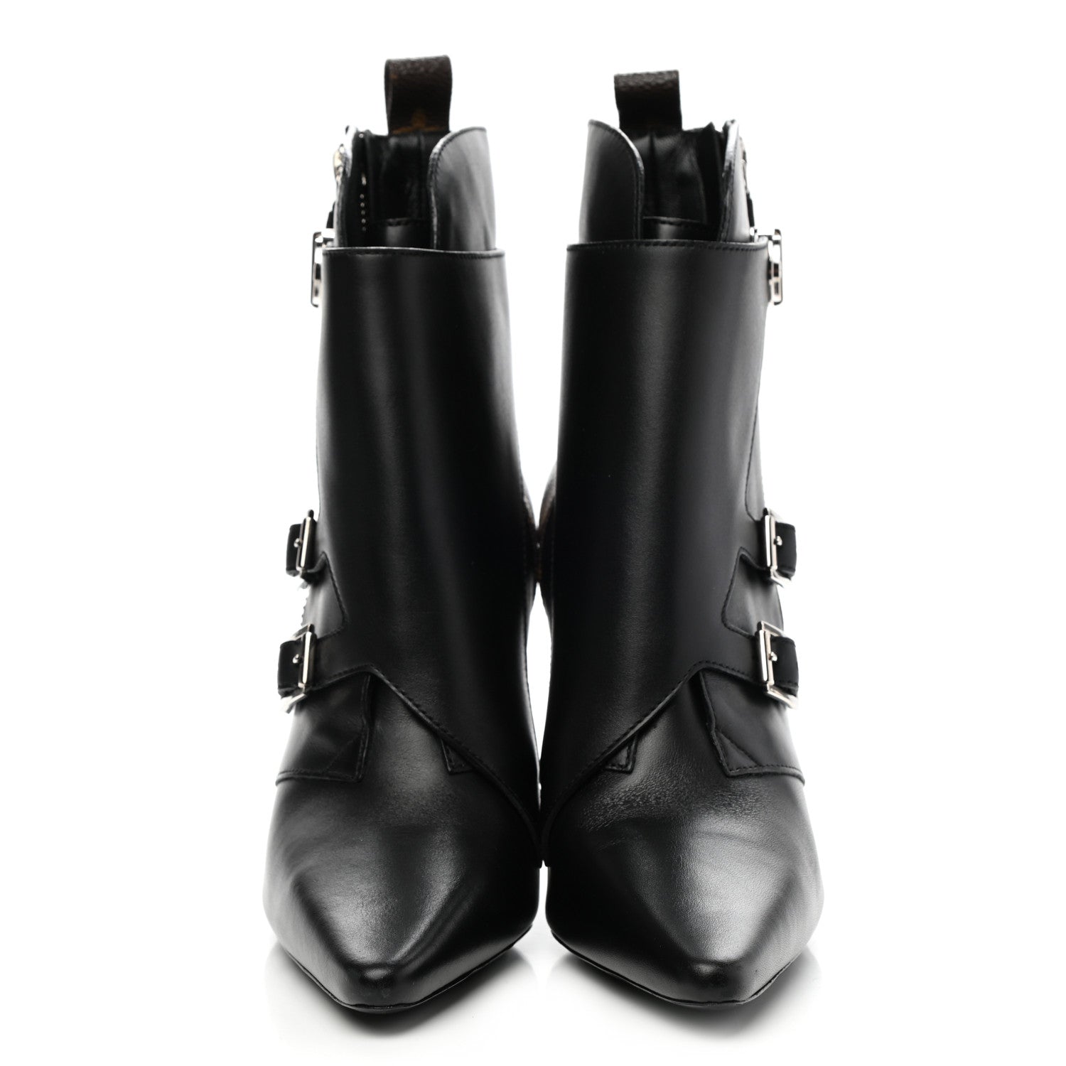 Louis Vuitton Calfskin Monogram Janet Ankle Boots 38 Black 2 of 8