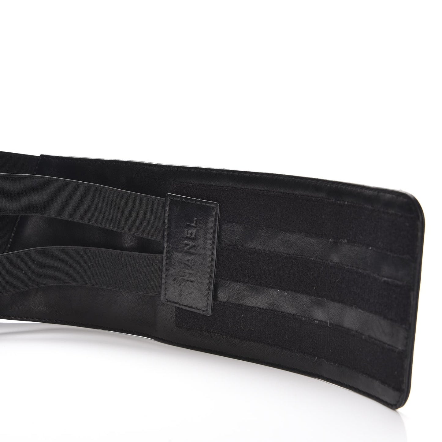 Lambskin Quilted Wide Belt Black M