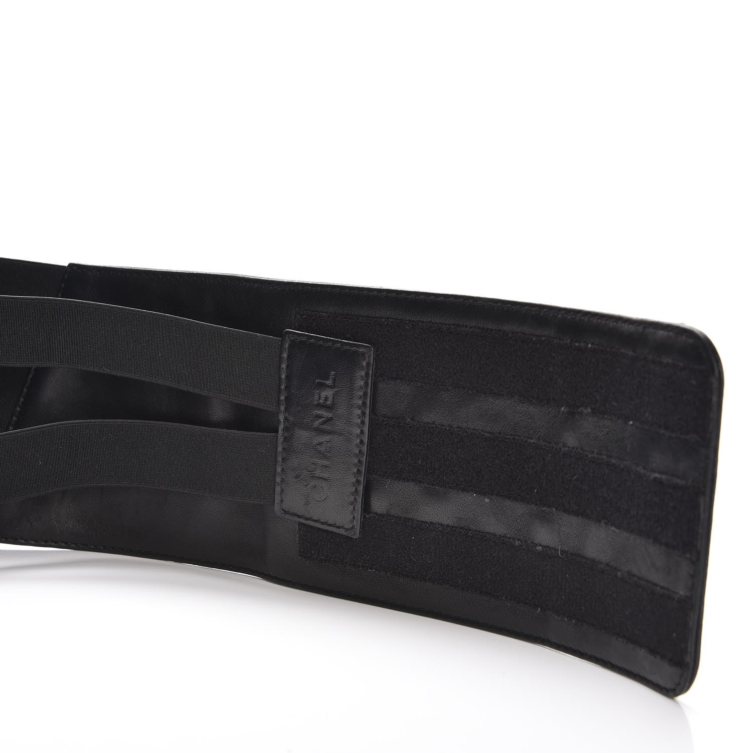 Chanel Lambskin Quilted Wide Belt Black M 7 of 10