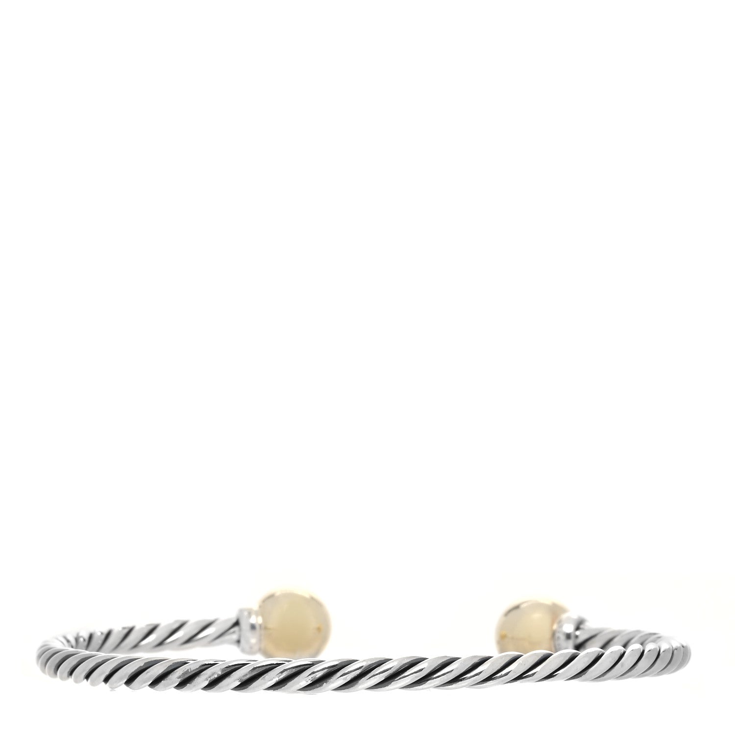David Yurman Sterling Silver 18K Yellow Gold Diamond 9mm Solari Bead Bracelet 3 of 4