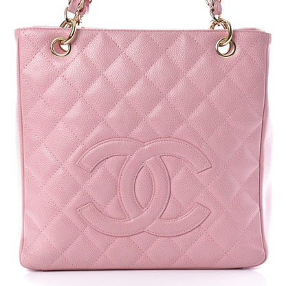 Chanel Caviar Quilted Petit Shopping Tote PST Pink 10 of 10