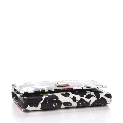 Dolce & Gabbana Dauphine Flower Printed Wallet On Chain Black White 3 of 10