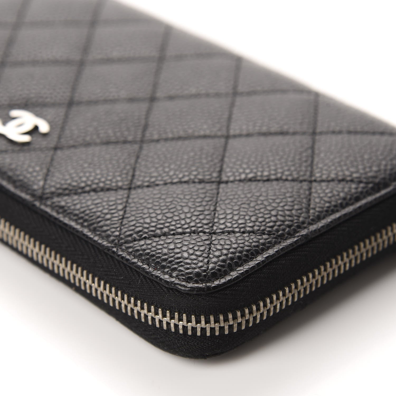Chanel Caviar Quilted Large Gusset Zip Around Wallet Black 9 of 13