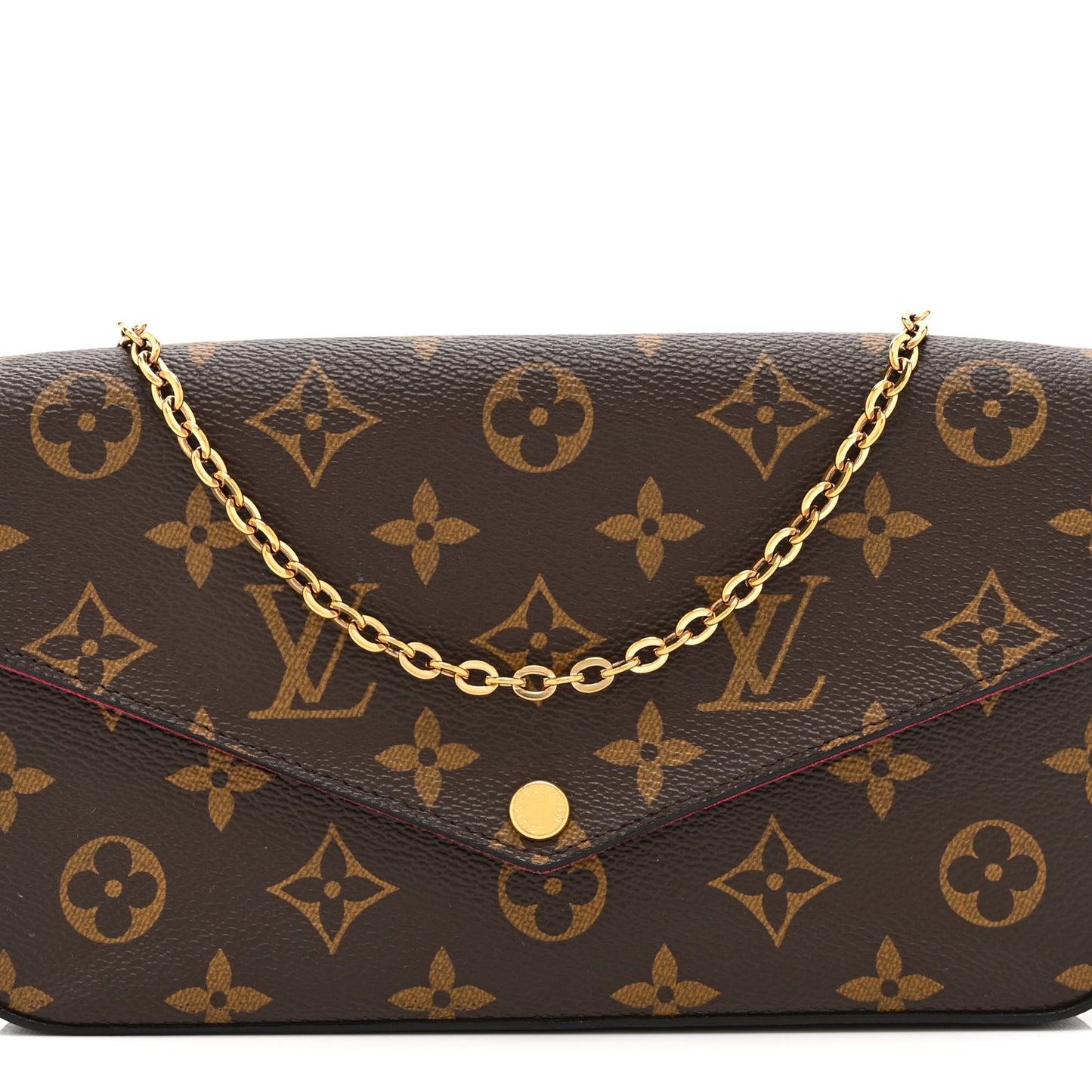 Monogram Pochette Felicie Chain Wallet Fuchsia