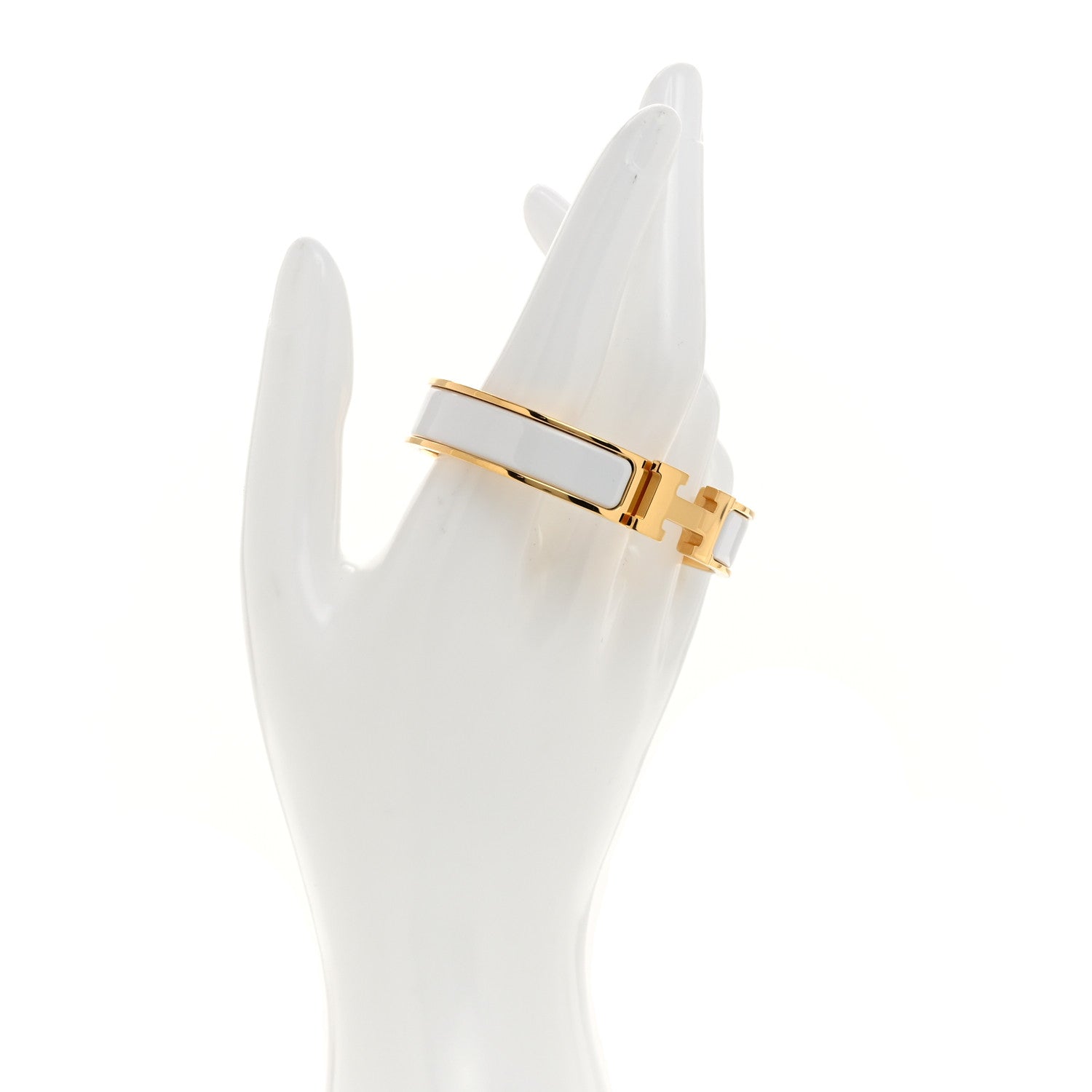Hermes Enamel Narrow Clic Clac H Bracelet PM White 2 of 5