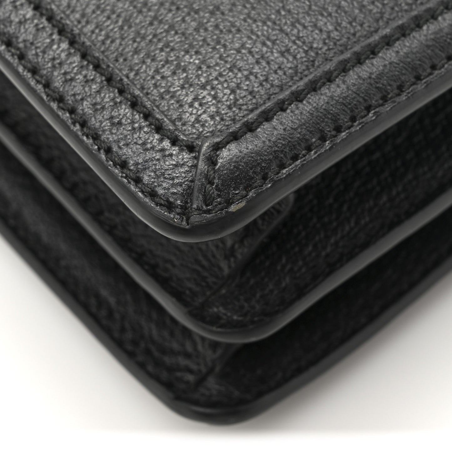 Textured Dollar Calfskin Web Small Ophidia Padlock Top Handle Bag Black