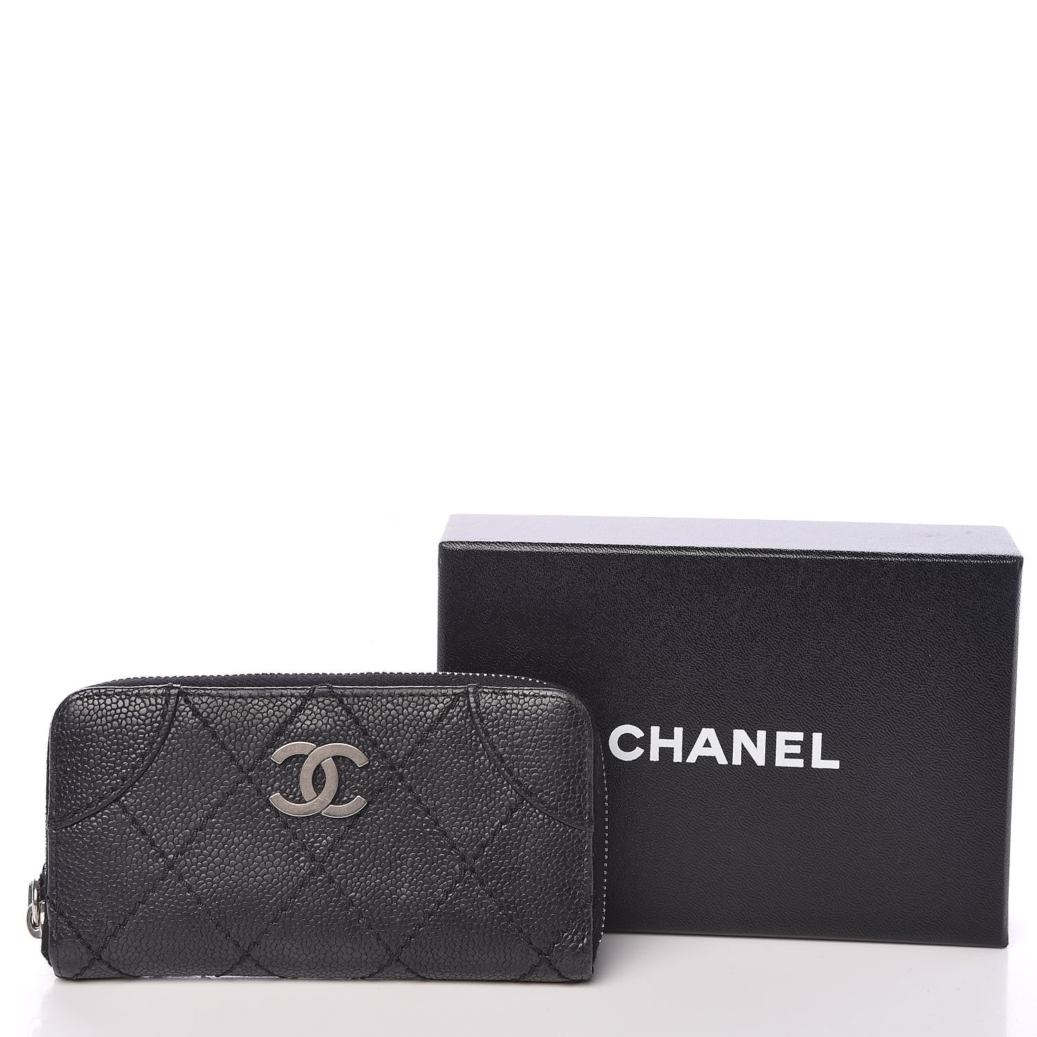Chanel Caviar Outdoor Ligne Zip Coin Purse Wallet Black 14 of 14