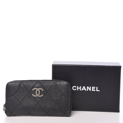 Chanel Caviar Outdoor Ligne Zip Coin Purse Wallet Black 14 of 14