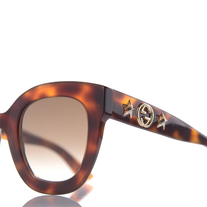 Gucci Round Frame Star Sunglasses GG0208S Tortoise 7 of 8