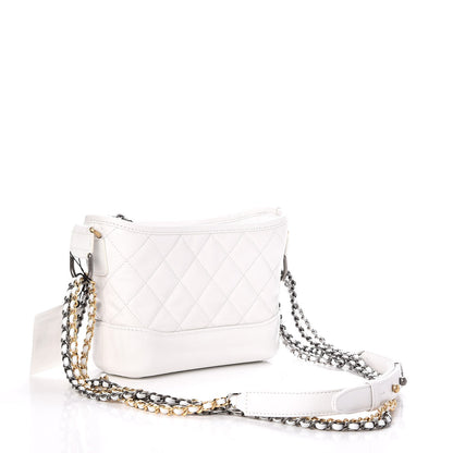 Chanel Patent Goatskin Quilted Small Gabrielle Hobo White 3 of 9