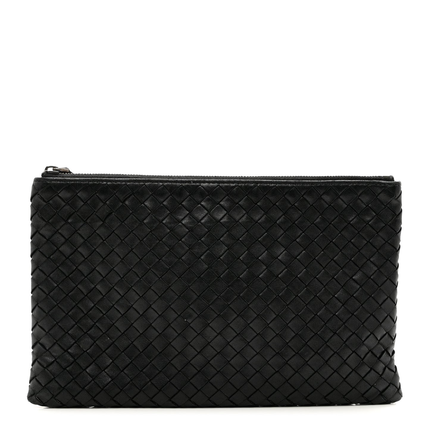 Nappa Intrecciato Medium Zip Pouch Black